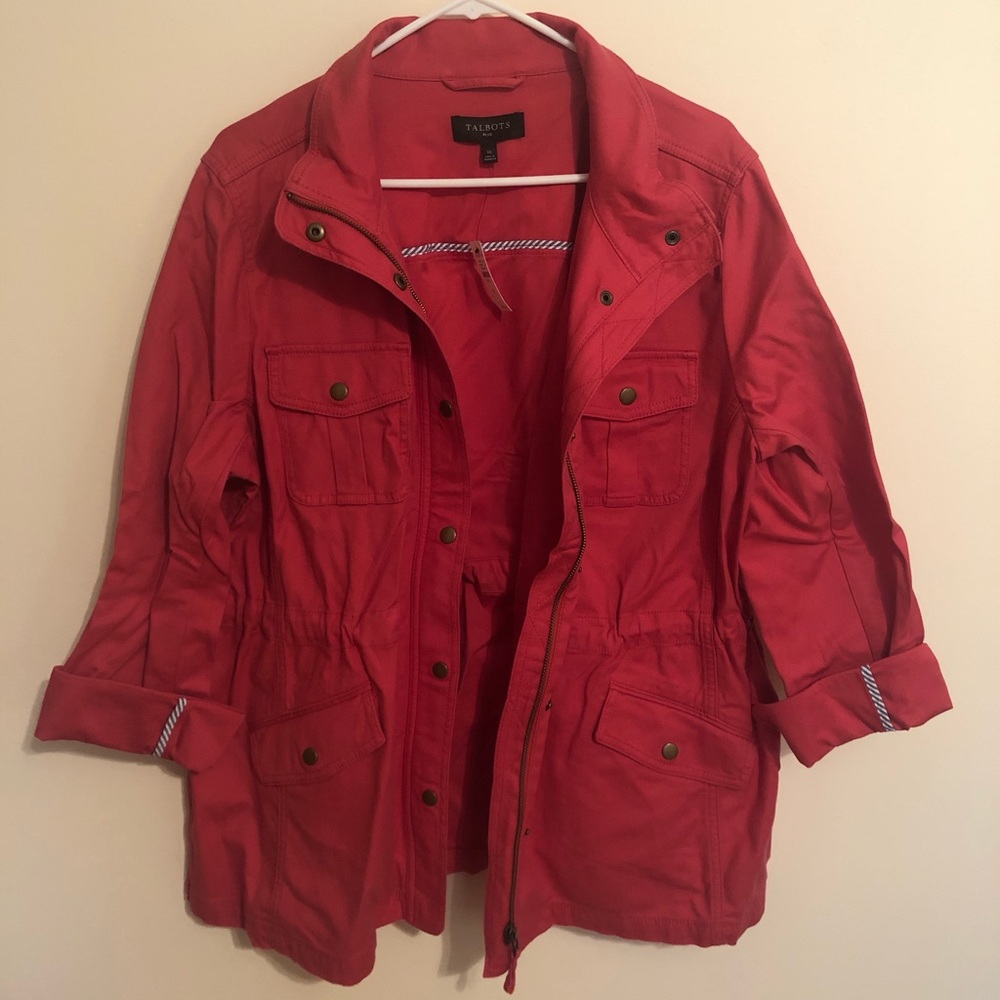 New (with tags!) Talbots coral utility jacket